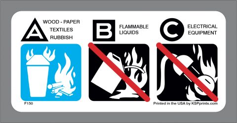 Class a fire extinguisher label