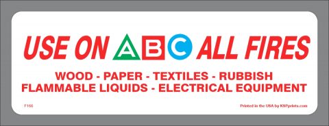 Extinguisher Classification ABC Label