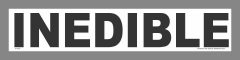 black INEDIBLE bin labels