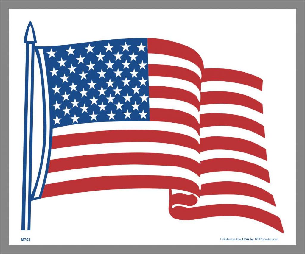 large AMERICAN FLAG decal