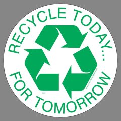 8 inch round recycle for tomorrow sticker