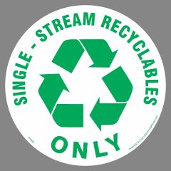 Round Single Stream Recycling Sticker