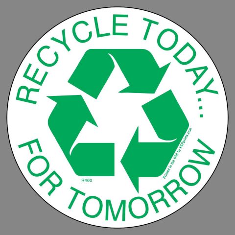 4inch Today Recycle sticker Encourage recycling
