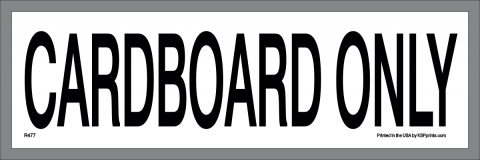 Cardboard Only Stickers