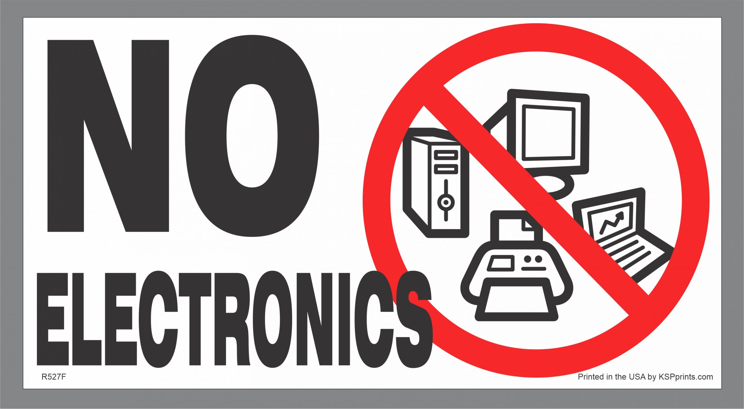 No Electronics Sticker for Keeping Waste Streams Separate