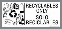 bilingual recyclables only stickers