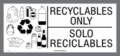 Bilingual Recyclables Only decal