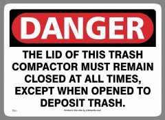 Compactor Lid Closed Sticker