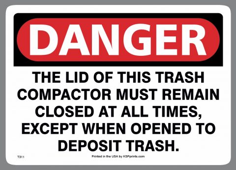 Compactor Lid Closed Sticker