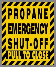 Propane Pull to Shut Off Sticker
