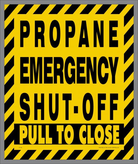 Propane Pull to Shut Off Sticker