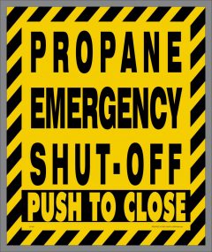 Propane Push to Shut Off Sticker