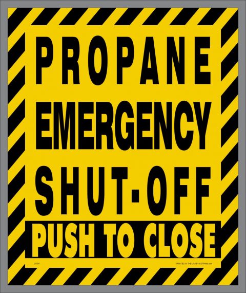 Propane Push to Shut Off Sticker