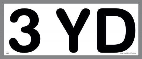3 Yard Capacity Label