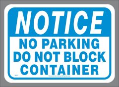 No Parking Container Sticker
