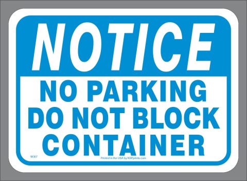 No Parking Container Sticker