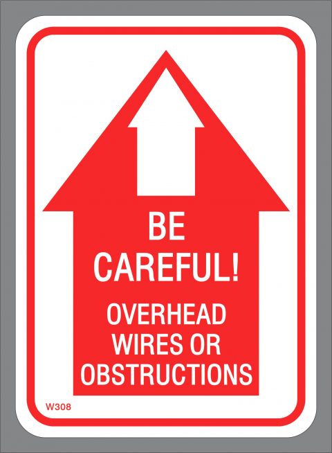 Smaller Overhead Wires or Obstructions BE CAREFUL! decal
