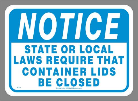 NOTICE Lids Closed Sticker