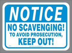 No Scavenging Container Sticker