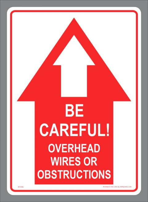 Danger Overhead Wires Sticker