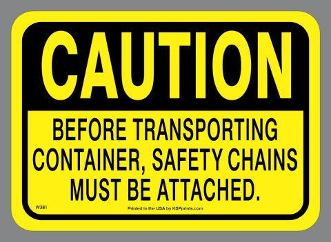 Caution Safety Chains Sticker