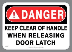 Clear of Door Latch Decal