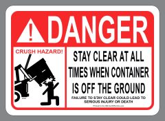 ANSI sticker Stay Clear Front Load