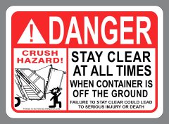 Danger Rear Load Stay Clear Sticker