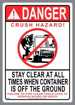 DANGER CRUSH HAZARD! (side load image) STAY CLEAR
