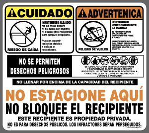 Our most popular all in one waste decal in Spanish only