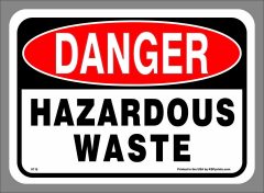 Adhesive-Backed DANGER HAZARDOUS WASTE labels