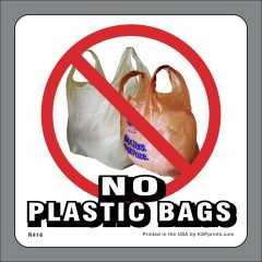No Plastic Bags Stickers