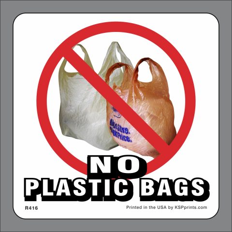 No Plastic Bags Stickers