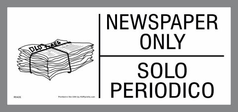 Bilingual newspaper only sticker