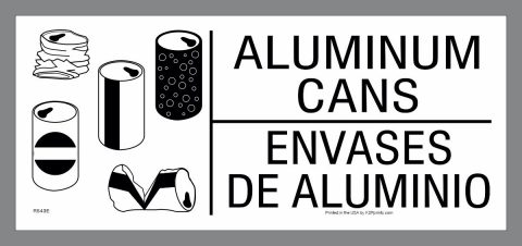 Bilingual Aluminum Can Recycling Sticker