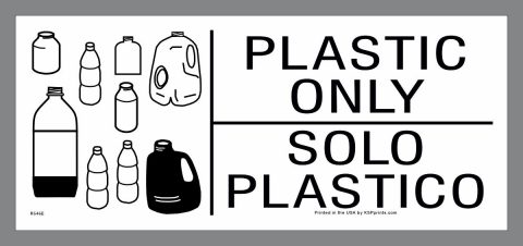 Plastic Only Container Label