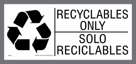 bilingual recyclables sticker