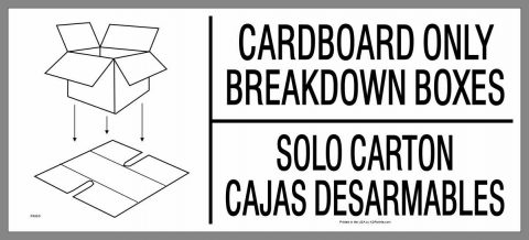 bilingual Cardboard Only Breakdown Boxes