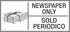bilingual newspaper recycling sticker