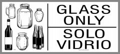 large bilingual glass recycling sticker