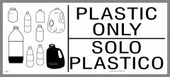 large plastic only container sticker