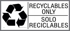 large bilingual RECYCLABLES ONLY sticker
