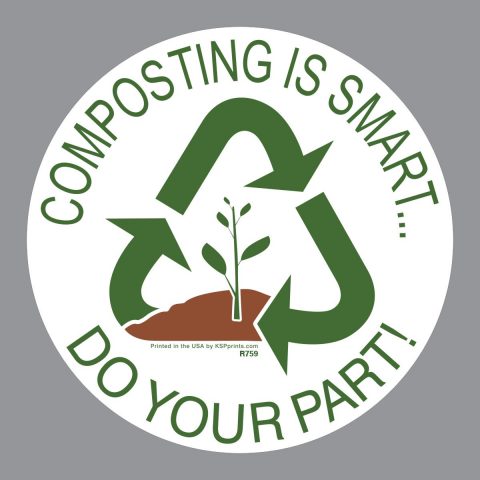 R759D 4 dia circle Compost Bin Promotion Stickers