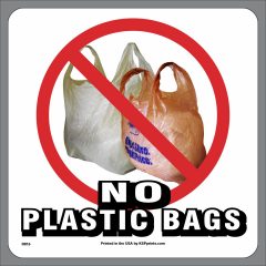 No Plastic Bags in Recycling Stickers