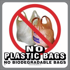 No Plastic Biodegradable Bags Stickers