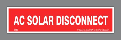 AC Solar Disconnect Sticker