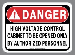 DANGER High Voltage Authorized Personnel Only decal