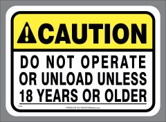 Age 18 Machinery Sticker
