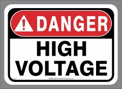 DANGER high voltage adhesive-backed decal