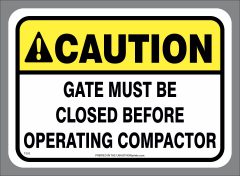 T505F 5 x 7 Gate Closed Compactor Sticker